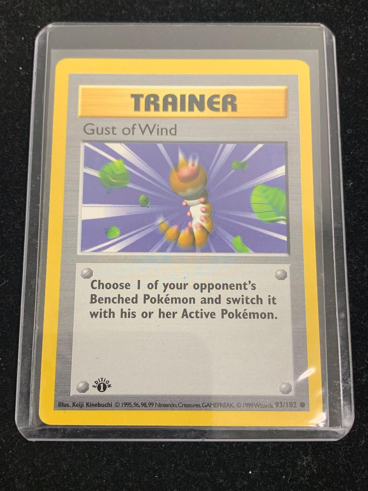 Pokemon Trainer Gust of Wind Base Set 1st Edition Shadowless Card 93/102