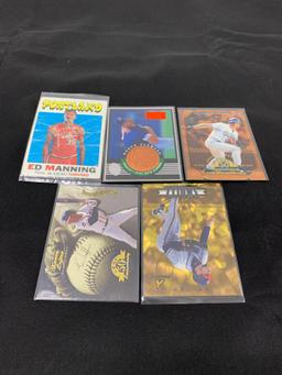 5 Card Lot of Mixed Sports Cards - Relics, Autographs, Inserts, Numbered, Stars & More!