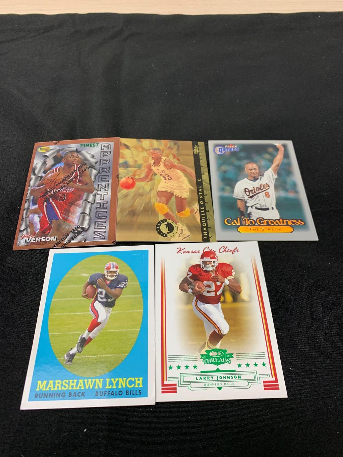 5 Card Lot of Mixed Sports Cards - Relics, Autographs, Inserts, Numbered, Stars & More!