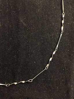 Twisted Brilliant Faceted Link 1mm Wide 18in Long High Polished Sterling Silver Chain