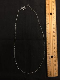 Twisted Brilliant Faceted Link 1mm Wide 18in Long High Polished Sterling Silver Chain