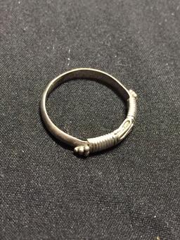 Old Pawn Balinese Design 4mm Wide Handmade Sterling Silver Band