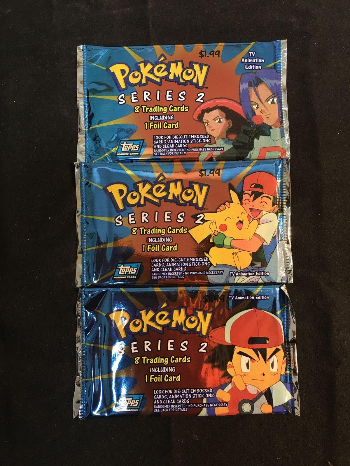 WOW Factory Sealed Vintage Pokemon Topps TV Annimation Series 2 Packs - 3X