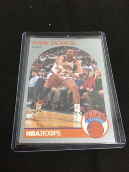 1990-91 Hoops #205 MARK JACKSON Knicks MENENDEZ BROTHERS IN BACKGROUD
