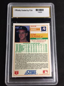 FGA Graded 1988 Score TOM GLAVINE Braves Rookie Baseball Card - GEM MINT 10