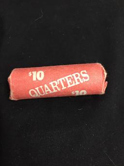 $10 FACE VALUE Roll of United States 1976 Washington Quarters Bicentennial in Old Bank Roll