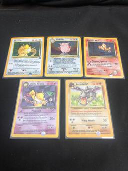 NICE POKEMON MEGA COLLECTION - 5 Vintage Holo Holofoil Trading Cards