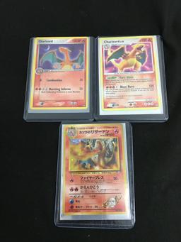 3 CHARIZARD Pokemon Trading Card Lot - 3/132 - No. 006 Japanese - 6/108