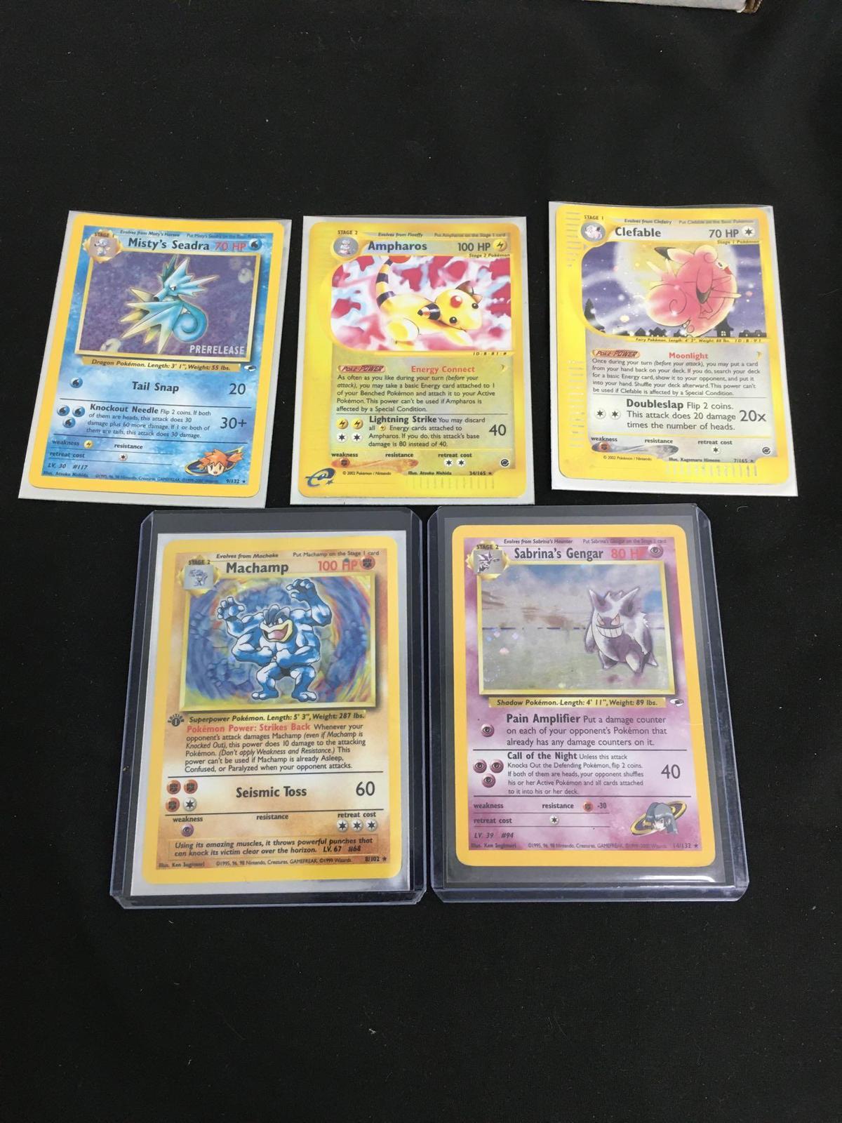 ESTATE FIND - Lot of 5 Pokemon Holo Holofoil Trading Cards