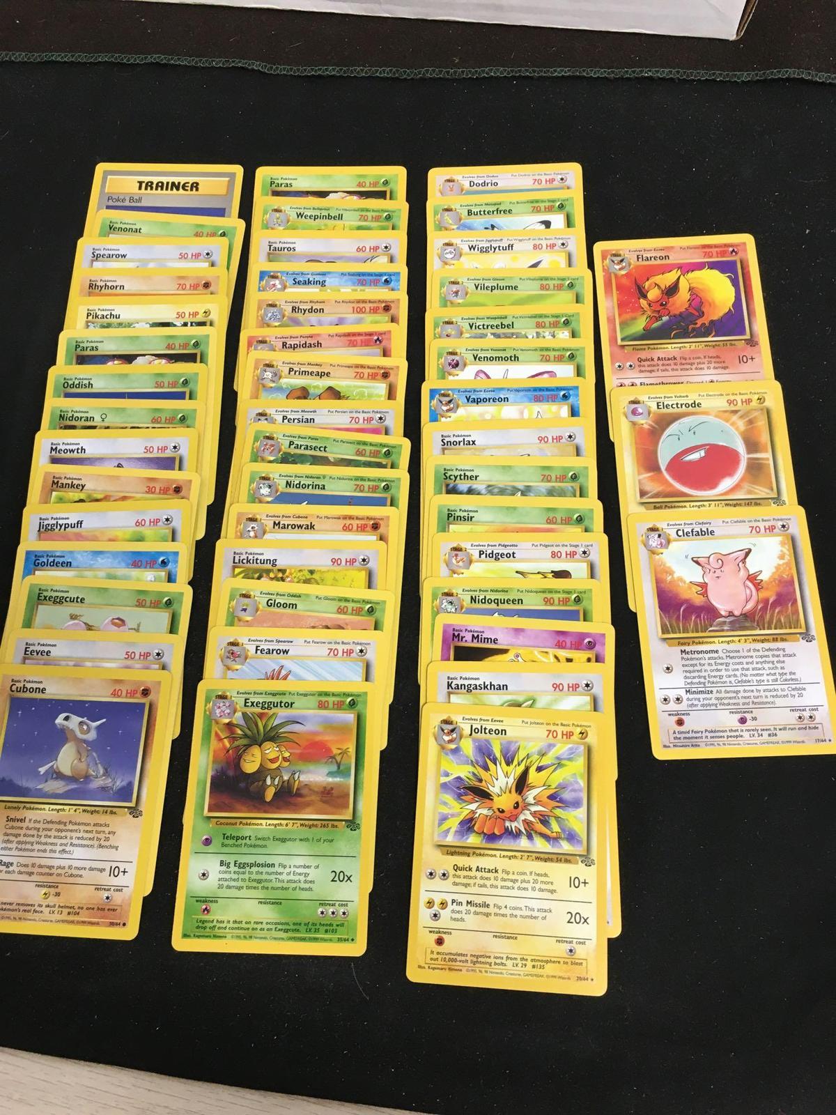 Pokemon JUNGLE Complete Non-Holo Unlimited Set Cards 17-64