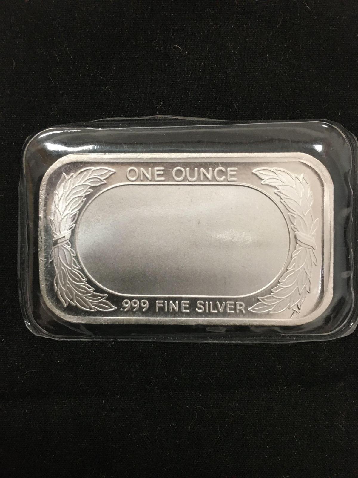 1 Troy Ounce .999 Fine Silver AMERICAN FLAG Silver Bullion Bar