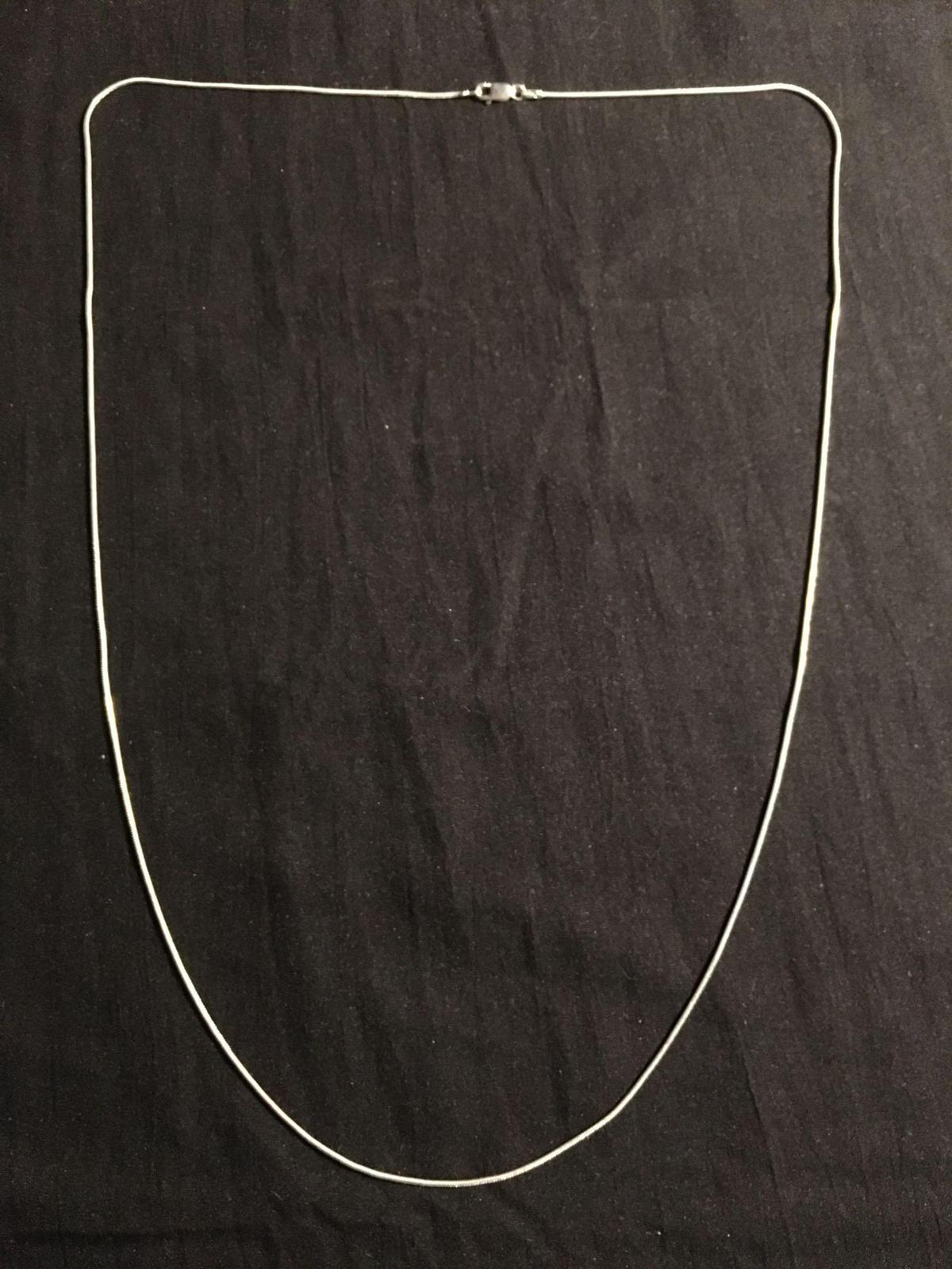 Snake Link 1mm Wide 30in Long High Polished Signed Designer Sterling Silver Italian Made Chain