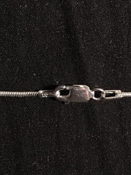 Snake Link 1mm Wide 30in Long High Polished Signed Designer Sterling Silver Italian Made Chain