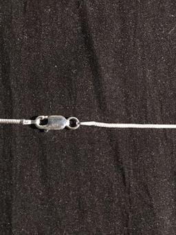 Snake Link 1mm Wide 24in Long High Polished Signed Designer Sterling Silver Italian Made Chain