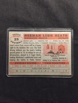 1956 Topps #25 LEON HEATH Redskins Vintage Football Card