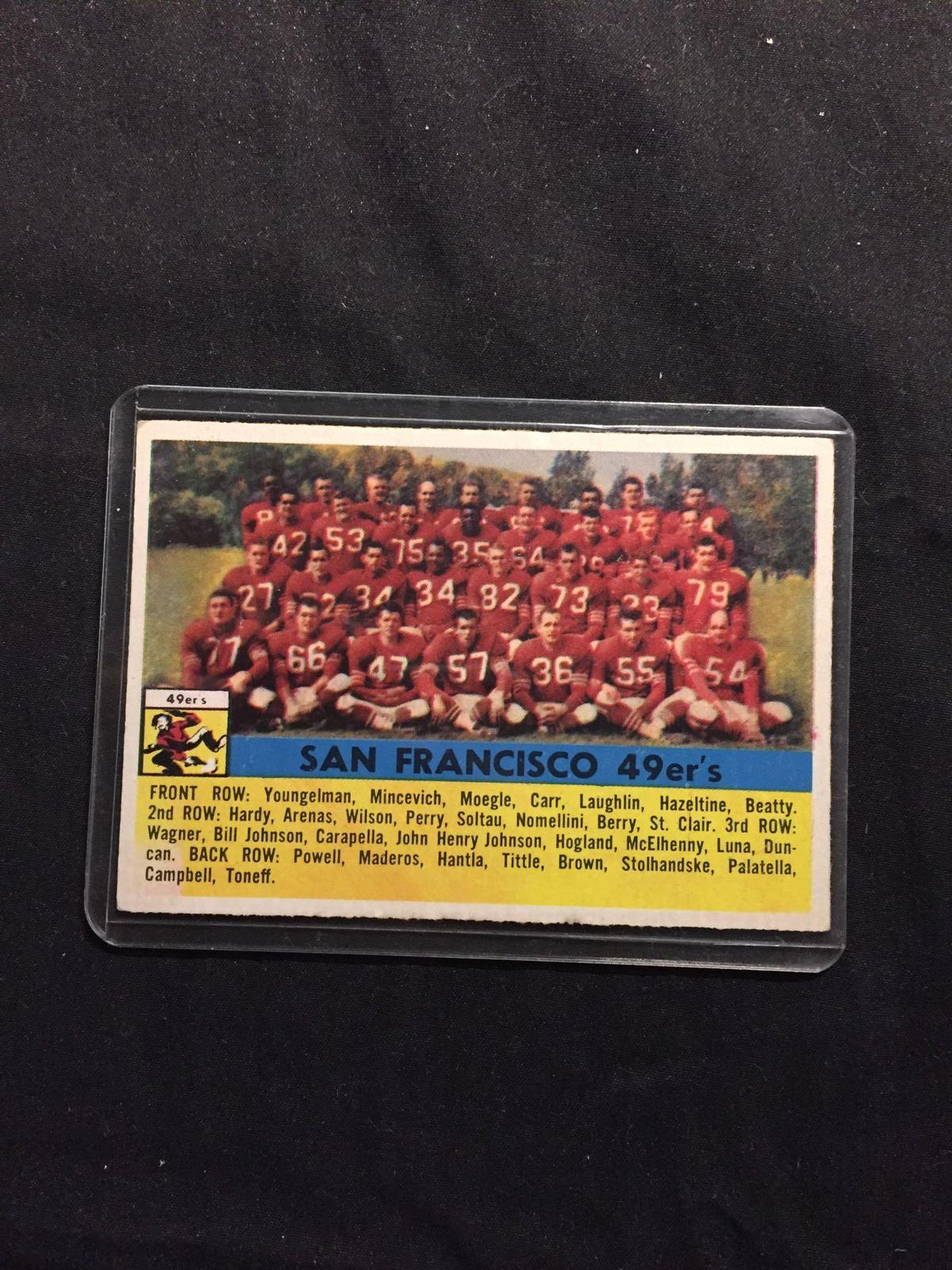 1956 Topps #26 SAN FRANCISCO 49ERS Team Card Vintage Football Card