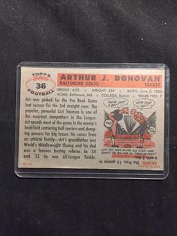 1956 Topps #36 ARTHUR DONOVAN Colts Vintage Football Card