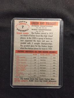 1956 Topps #7 GREEN BAY PACKERS Team Card Vintage Football Card