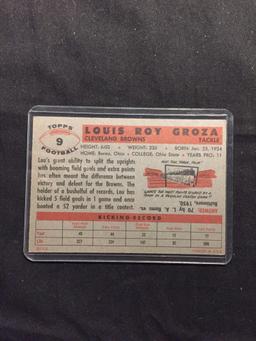 1956 Topps #9 LOU GROZA Browns Vintage Football Card