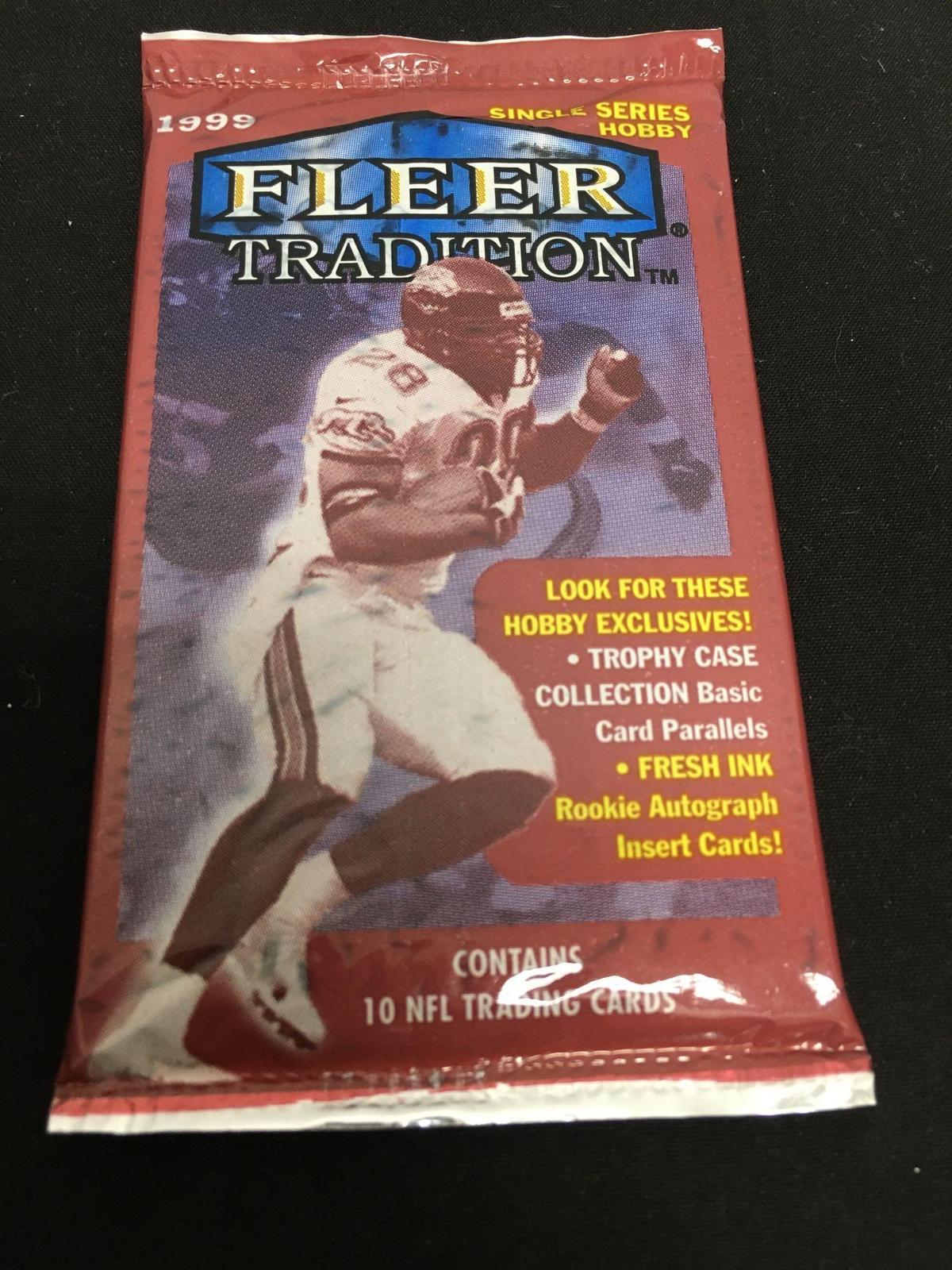 Factory Sealed Pack of 1999 Fleer Tradition Football Cards from Box Break