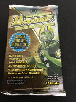 Factory Sealed Hobby Edition 1999 Bowman Football 10 Card Pack from Box Break