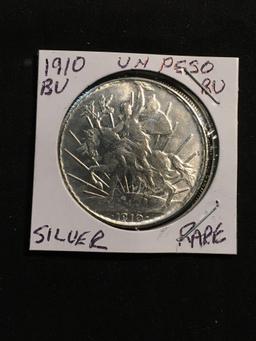 1910 Mexico 1 Peso Silver Foreign Coin