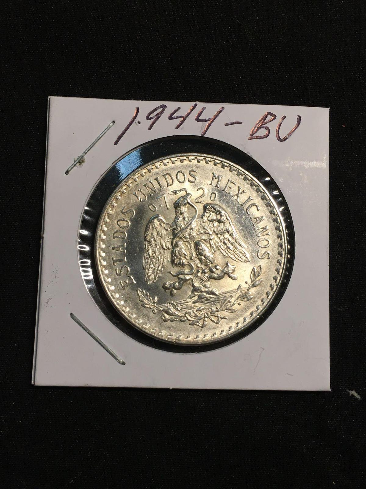1944 Mexico 1 Peso Silver Foreign Coin