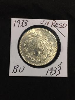 1933 Mexico 1 Peso Silver Foreign Coin
