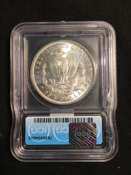 1887 United States Morgan Silver Dollar - ICG Graded MS 65+