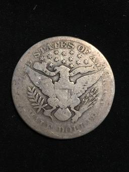 1900 United States Barber Half Dollar - RARE 90% Silver Coin - 0.361 ASW