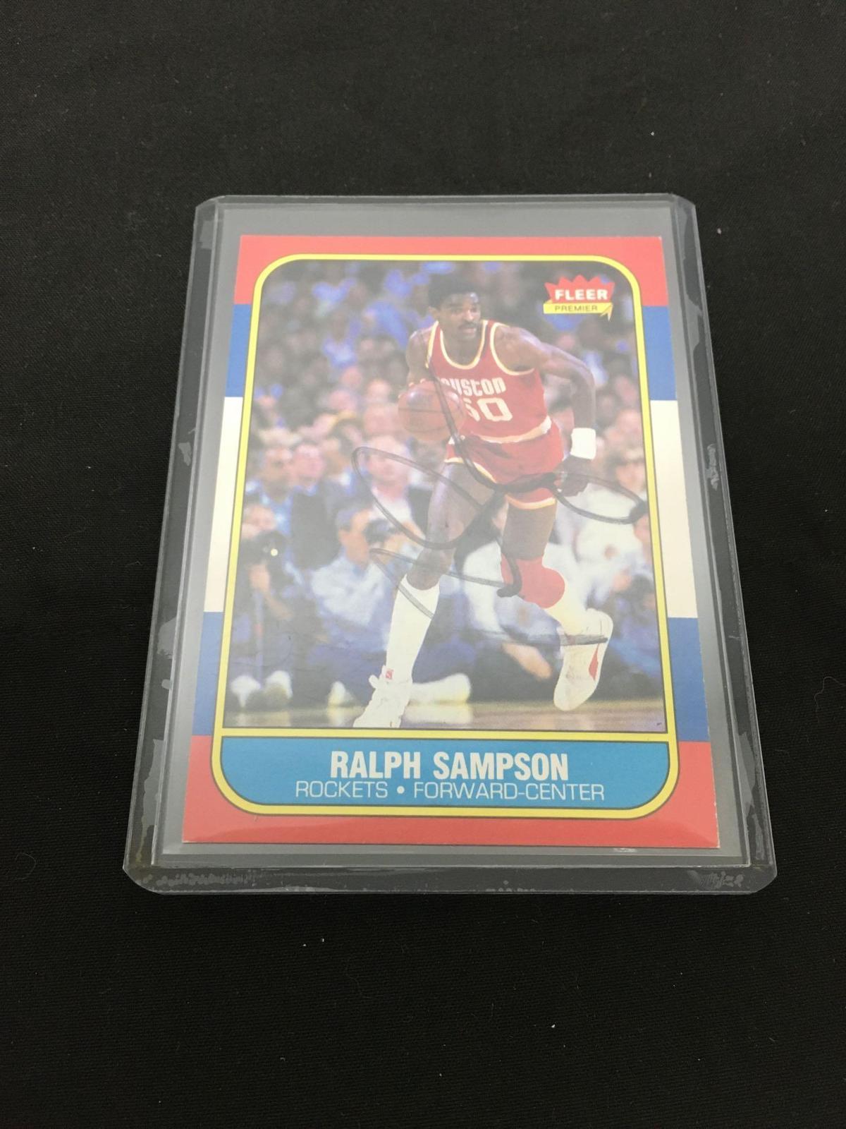 1986-87 Fleer #97 RALPH SAMPSON Rockets Hand Signed Autographed Basketball Card