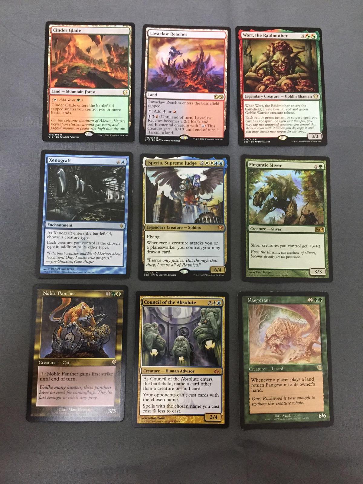 9 Count Lot of Magic the Gathering Gold Symbol Rare Cards from Collection - Unresearched