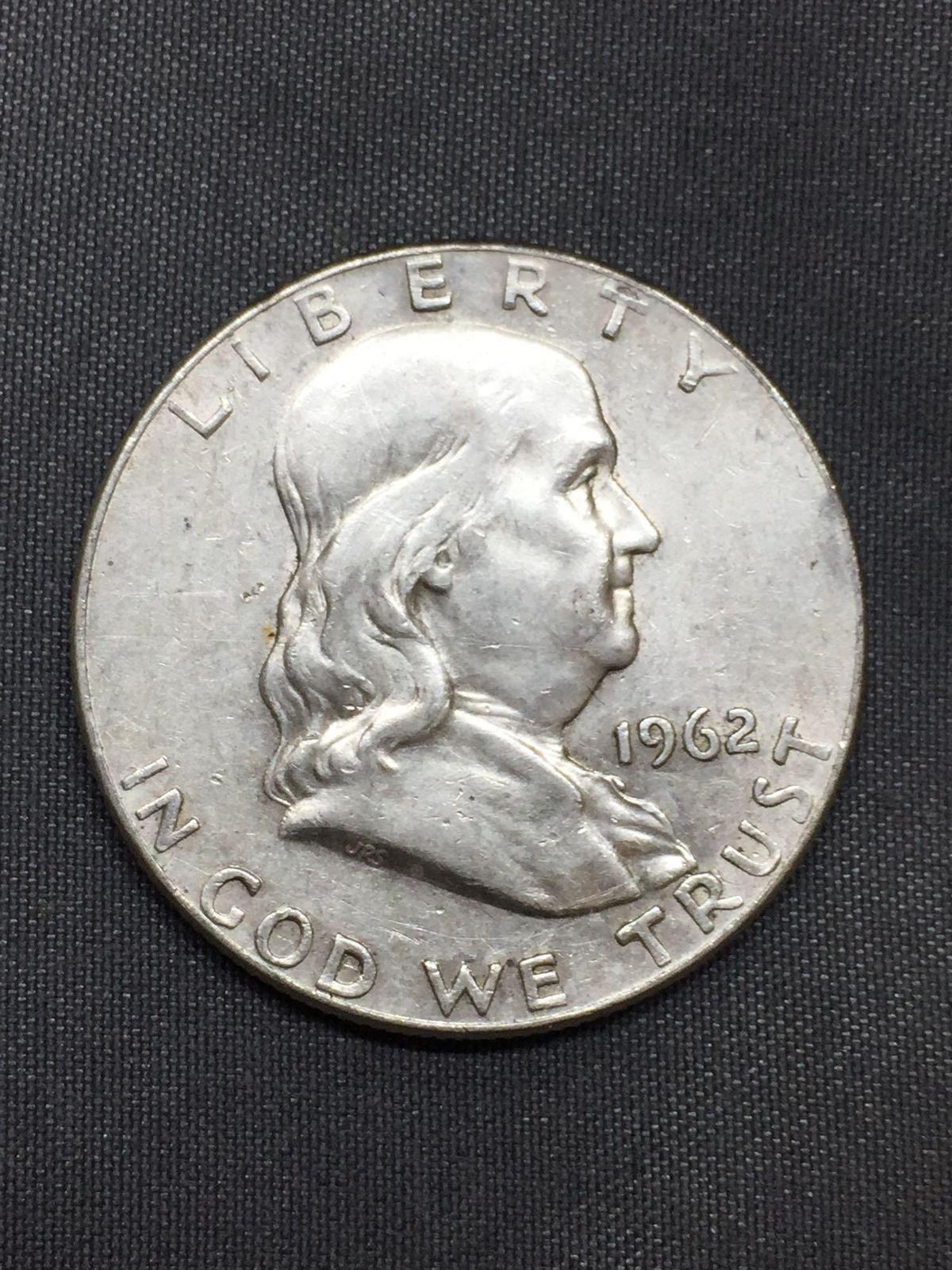 1962-D United States Franklin Half Dollar - 90% Silver Coin - 0.361 ASW