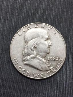 1962-D United States Franklin Half Dollar - 90% Silver Coin - 0.361 ASW