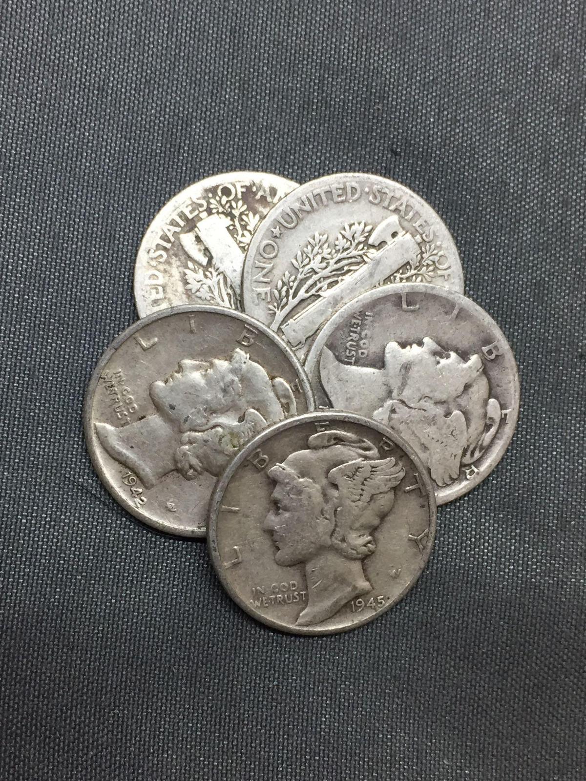Random Date Mercury Dime - 90% Silver Coins (TIMES THE BID)