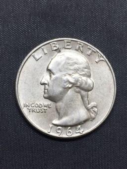 1964-D United States Washington Quarter - 90% Silver Coin