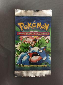 Factory Sealed Pokemon Base Set 1st Edition FRENCH 11 Card Booster Pack - 21.05 Grams