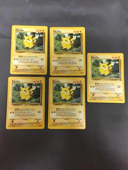 5 Count Lot of PIKACHU JUNGLE Pokemon Cards 60/64 - Red Cheeks Starter - Iconic Art