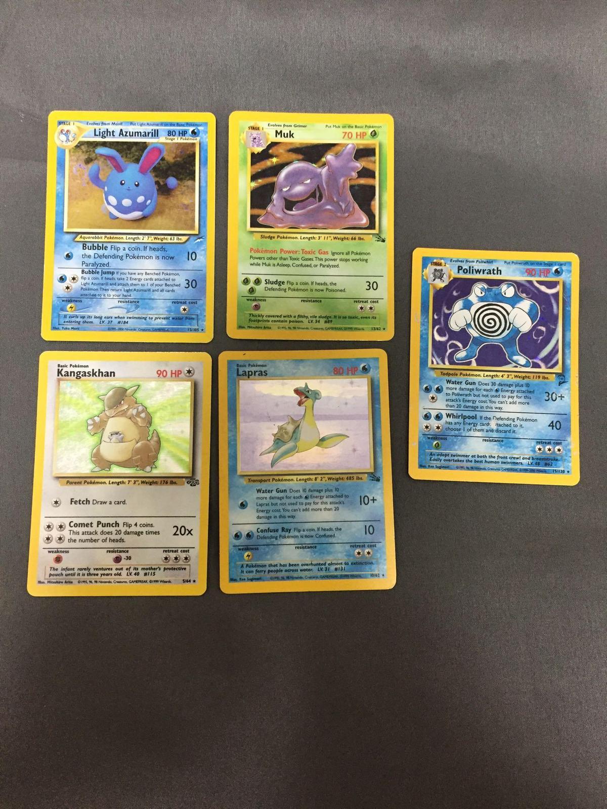 Vintage Lot of 5 Wizards of the Coast WOTC Pokemon Holo Holofoil Trading Cards