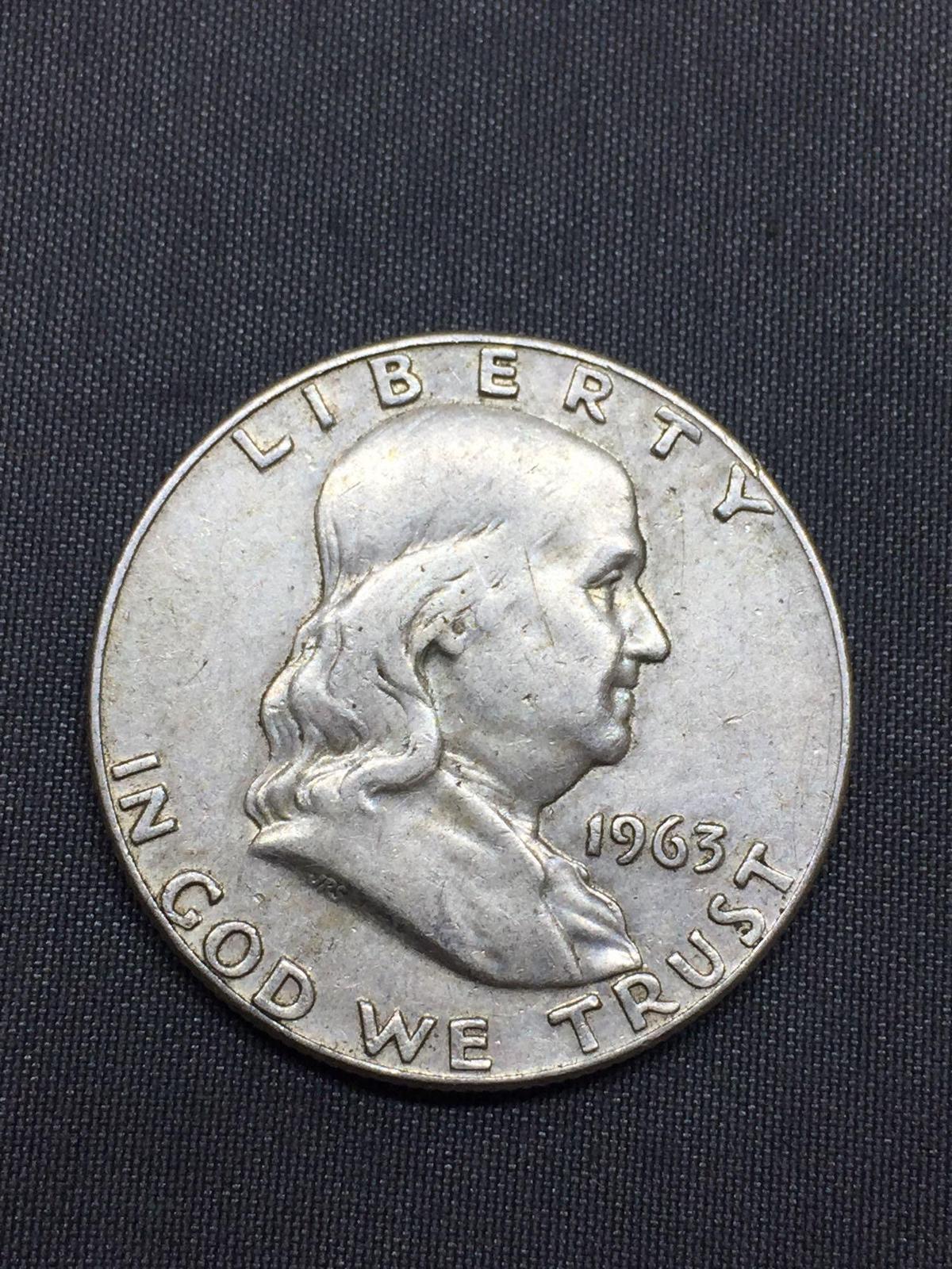 1963-D United States Franklin Half Dollar - 90% Silver Coin - 0.361 ASW