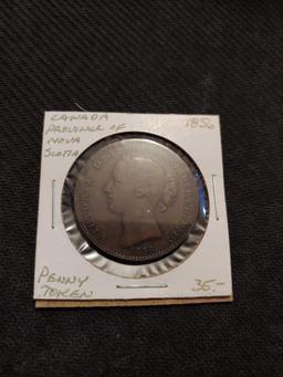 1856 Canada Province of Nova Scotia Penny Token rare