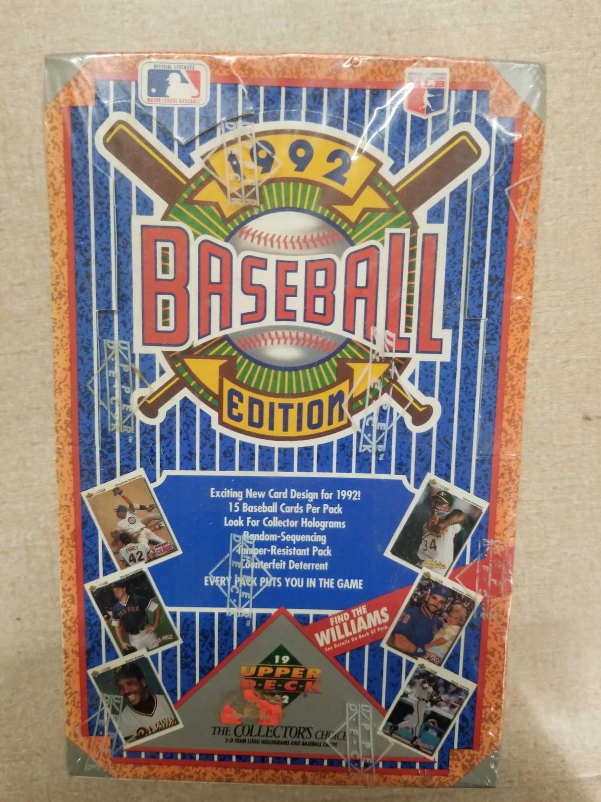 Sealed 1992 Upper Deck Baseball 36 Pack Box from Store Closeout