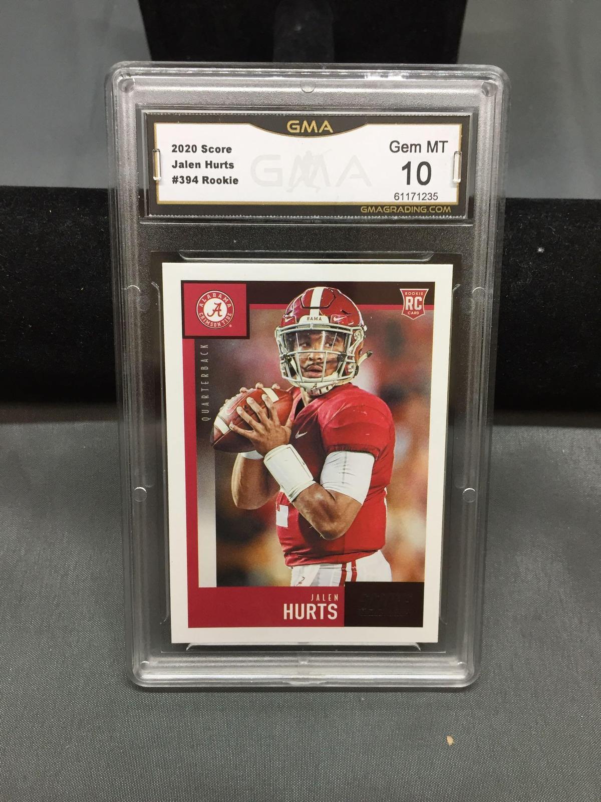 GMA Graded 2020 Score JALEN HURTS Eagles ROOKIE Football Card - GEM MINT 10