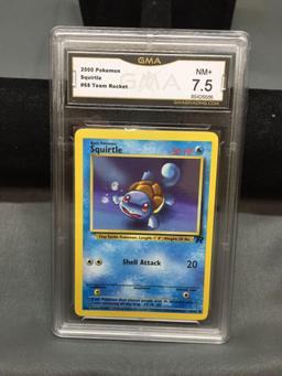 GMA Graded 2000 Pokemon Team Rocket SQUIRTLE Trading Card - NM+ 7.5