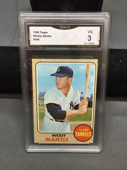 GMA Graded 1968 Topps #280 MICKEY MANTLE Yankees Vintage Baseball Card - VG 3