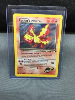 Pokemon Gym Heroes ROCKET'S MOLTRES Holofoil Rare Trading Card 12/132