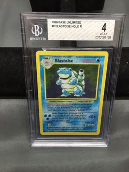 BGS Graded 1999 Pokemon Base Set Unlimited BLASTOISE Holofoil Rare Card - VG-EX 4