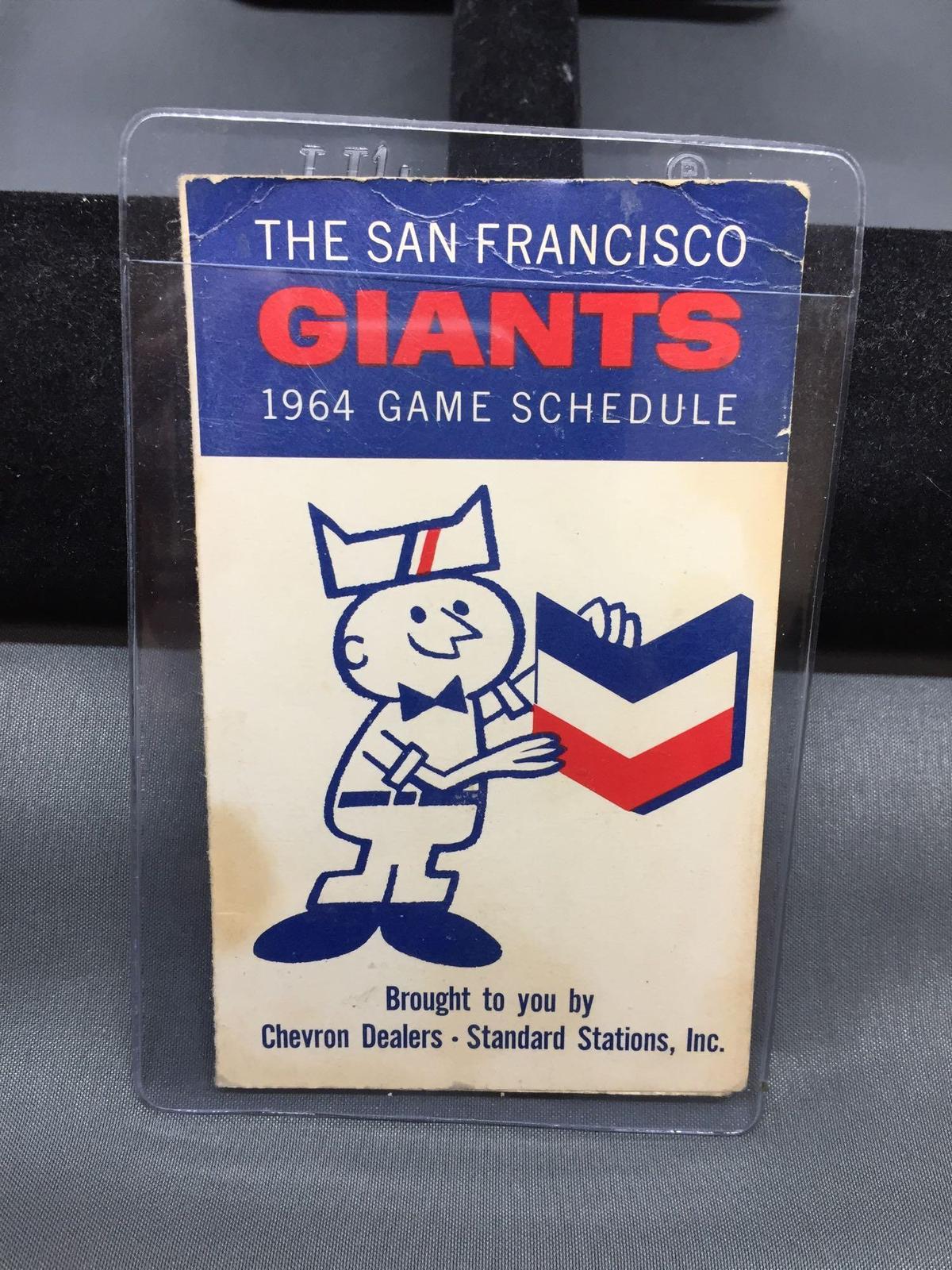 Very Rare 1964 San Francisco Giants Baseball Promotional Pocket Schedule - WOW