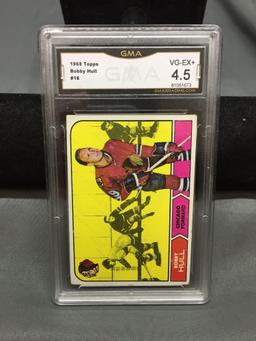 GMA Graded 1968-69 Topps #16 BOBBY HULL Black Hawks Vintage Hockey Card - VG-EX+ 4.5