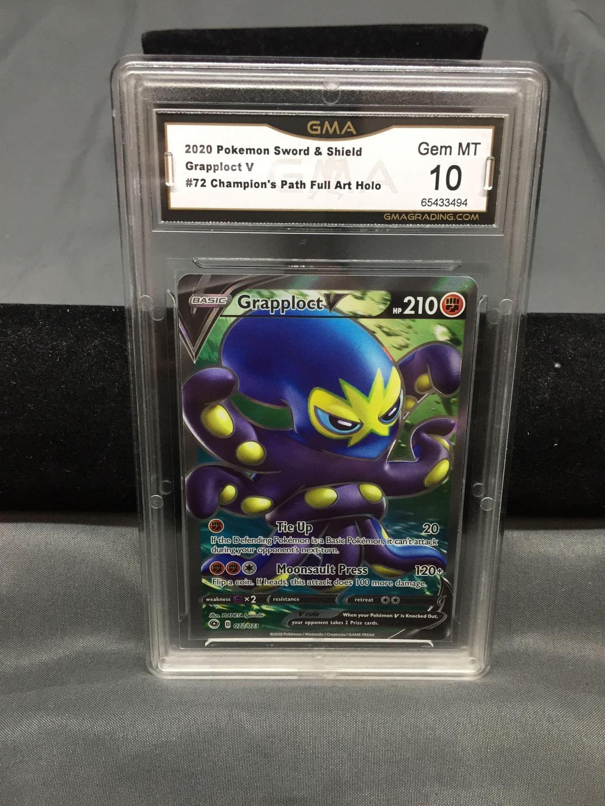 GMA Graded 2020 Pokemon Champion's Path GRAPPLOCT V Holofoil Full Art Rare Trading Card - GEM MINT